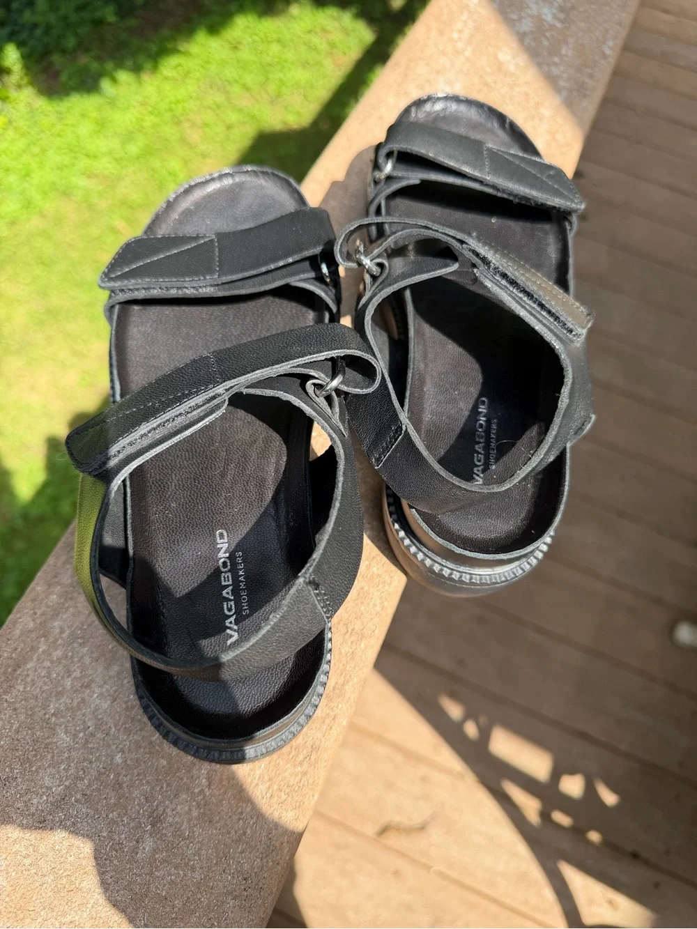 Vagabond Shoemakers Black Leather Chunky Sport Sandals EU 38
